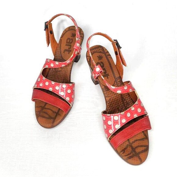 Art Company coral polka dot block heel sandals - Picture 2 of 13